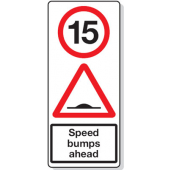 15 MPH Speed Bumps Reflective Road Traffic Signs