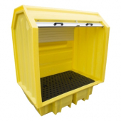 The 2 Drum Hard Cover Spill Pallet is the ideal solution for the safe, secure outdoor storage for your hazardous materials stored in drums, fitted with a roller shutter door which has a central lock and 2 handles for easy opening and closing