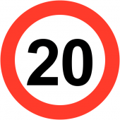 20 MPH Maximum Speed RA1 Aluminium Road Traffic Signs