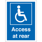 Access At Rear Accessible Sign