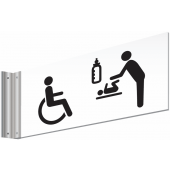 Wheelchair Baby Care Double Sided Washroom Corridor Sign
