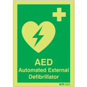 AED Automated External Defibrillator Nite Glo Sign