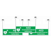 3 Pack AED Automated External Defibrillator Hanging Signs
