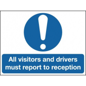 All Visitors Report To Reception Aluminium Signs