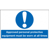 Approved PPE Must Be Worn At All Times Sign