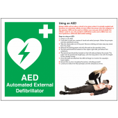 Automated External Defibrillator AED Guidance Safety Sign