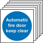 Automatic Fire Door Keep Clear Pack Of 6 Signs