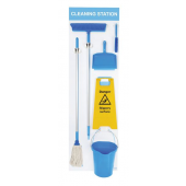 Fully Stocked Cleaning Station Shadow Board Blue
