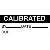 Calibrated By Date Due Vinyl Cloth Write-On Labels