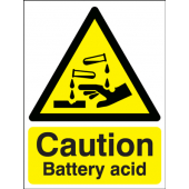 Caution Battery Acid Sign