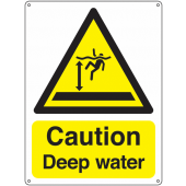 Caution Deep Water Vandal Resistant Signs
