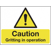 Gritting In Operation Stanchion Warning Sign
