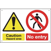 Caution Hazard Area No Entry Vandal Resistant Signs
