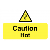 Caution Hot On-The-Spot Safety Labels Pack of 6