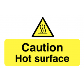 Caution Hot Surface Destructible Safety Labels