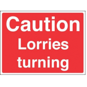 Caution Lorries Turning Construction Site Signs