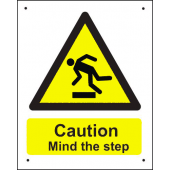Caution Mind The Step Vandal Resistant Signs