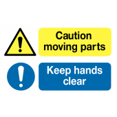 Caution Moving Parts On-The-Spot Labels
