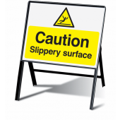 Caution Slippery Surface Stanchion Warning Signs