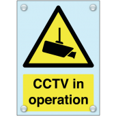 CCTV In Operation Warning Sign In Acrylic Material