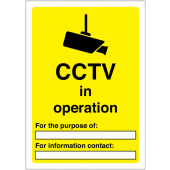 CCTV In Operation For The Purpose Of Write On Signs