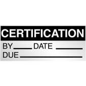 Certification By Date Due Foil Write On Labels