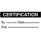 Certification By Date Due Vinyl Cloth Write On Labels