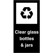 Clear Glass Bottles and Jars Self Adhesive Vinyl Recycling Labels