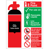 Co2 Fire Extinguisher Construction Site Fire Point Signs