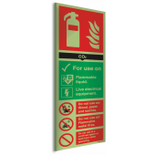 Co2 Fire Extinguisher Nite-Glo Acrylic I D Signs