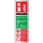 Co2 Fire Extinguisher Silver Effect Sign