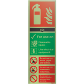 Co2 Fire Extinguisher Xtra-Glo Acrylic Information Signs