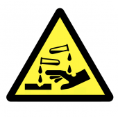 Corrosive Symbol Vinyl Safety Labels On-a-Roll 