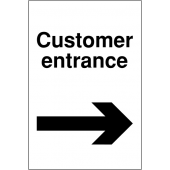Customer Entrance Right Arrow Parking Signs