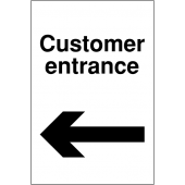 Customer Entrance Left Arrow Parking Signs