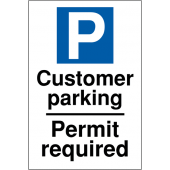Customer Parking Permit Required Parking Signs