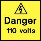 Danger 110 Volts On The Spot Electrical Label