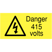 Danger 415 Volts Eco Friendly Safety Labels On-a-Roll