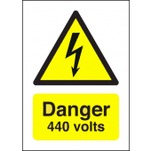 Danger 440 Volts Hazard Warning Signs