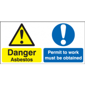 Danger Asbestos Permit To Work Must Be Obtained Sign