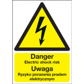 Danger Electric Shock Risk Polish Sign