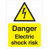Danger Electric Shock Risk Reflective Warning Signs
