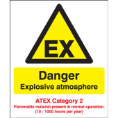 Danger Explosive Atmosphere Atex Category 2 Sign