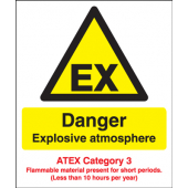 Danger Explosive Atmosphere Atex Category 3 Sign