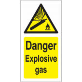 Danger Explosive Gas Vinyl Safety Labels On-a-Roll