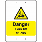 Danger Fork Lift Trucks Post Mount Sign