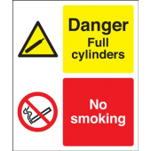 Danger Full Cylinders No Smoking Sign