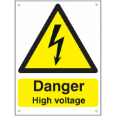 Danger High Voltage Aluminium Hazard Signs