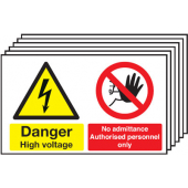 High Voltage & No Admittance Multi-Message Sign 6 Pack