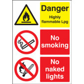 Danger Highly Flammable LPG Multi Message Sign